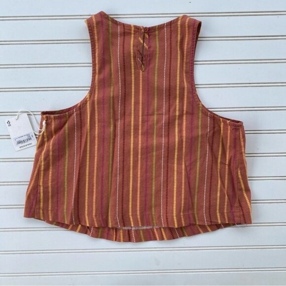 ANA Coral Orange  Striped Tank Size XS NWT - Picture 3 of 5
